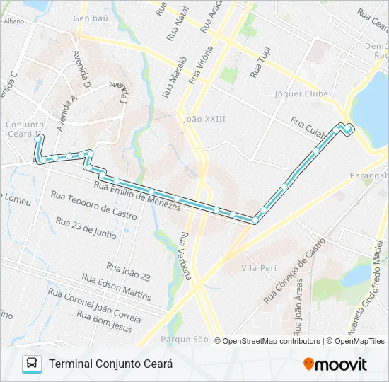 083 CONJUNTO CEARÁ / AUGUSTO DOS ANJOS / LAGOA Bus Line Map