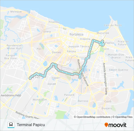 027 SIQUEIRA / AEROPORTO / PAPICU Bus Line Map