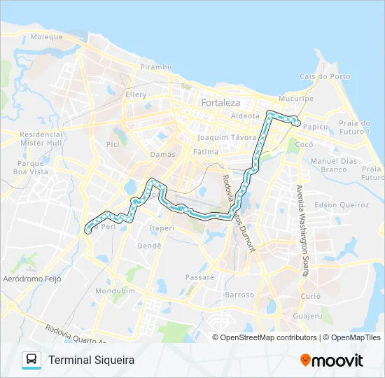 027 SIQUEIRA / AEROPORTO / PAPICU Bus Line Map