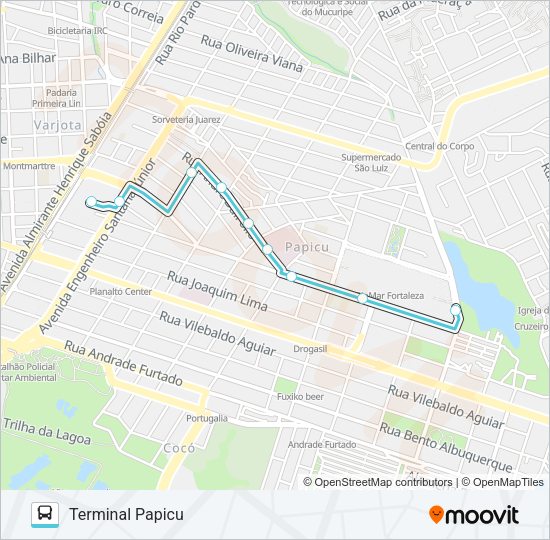 841 RIOMAR / HGF / PAPICU Bus Line Map