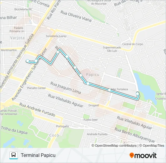841 RIOMAR / HGF / PAPICU Bus Line Map