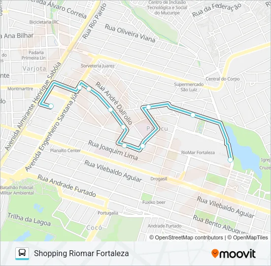 841 RIOMAR / HGF / PAPICU Bus Line Map