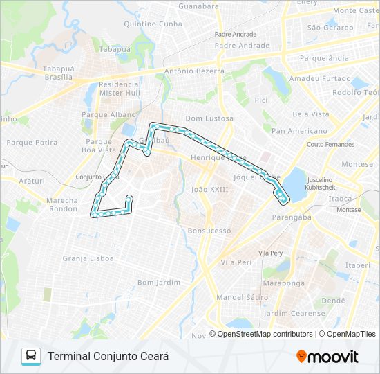 043 CONJUNTO CEARÁ / FERNANDES TÁVORA / LAGOA Bus Line Map