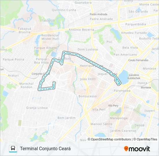 043 CONJUNTO CEARÁ / FERNANDES TÁVORA / LAGOA Bus Line Map