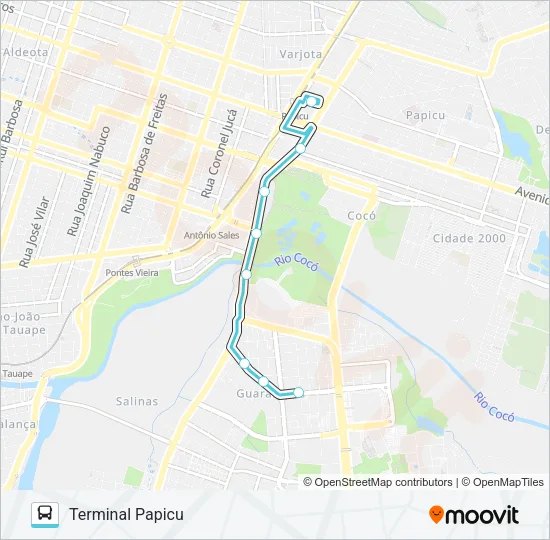835 PAPICU / CÂMARA MUNICIPAL / DEFENSORIA Bus Line Map