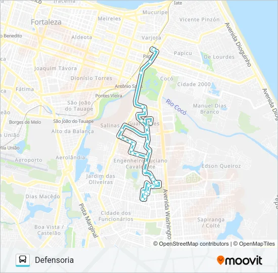835 PAPICU / CÂMARA MUNICIPAL / DEFENSORIA Bus Line Map
