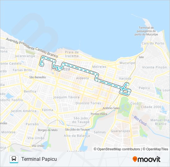 Mapa de 901 PAPICU / DOM LUÍS / CENTRO de autobús