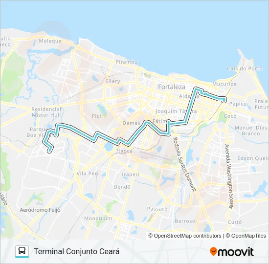045 CONJUNTO CEARÁ / MONTESE / PAPICU Bus Line Map