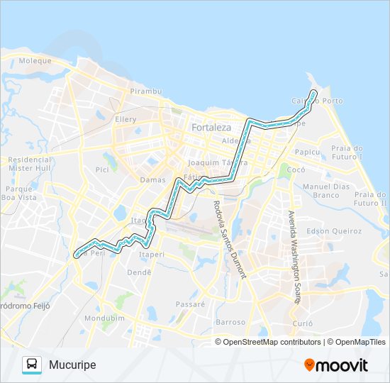 Mapa da linha 099 SIQUEIRA / BARÃO DE STUDART / MUCURIPE de ônibus