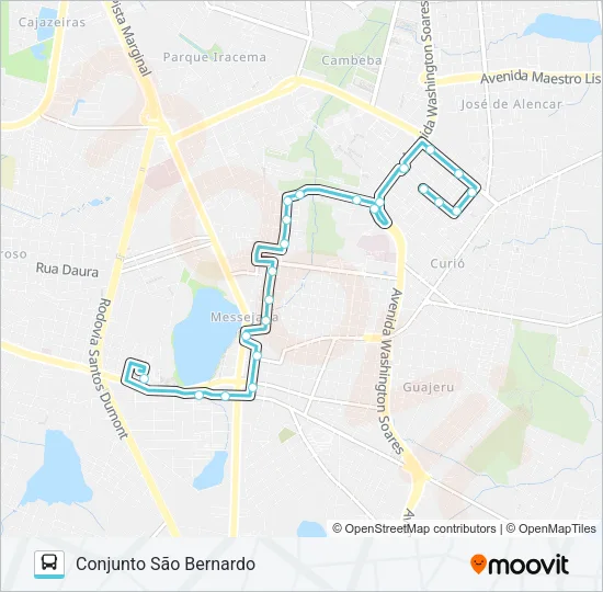 686 CONJUNTO SÃO BERNARDO / MESSEJANA Bus Line Map