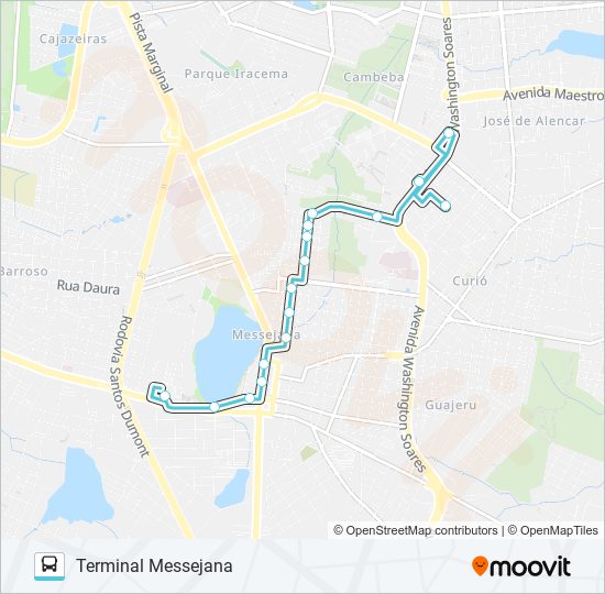 Mapa da linha 686 CONJUNTO SÃO BERNARDO / MESSEJANA de ônibus