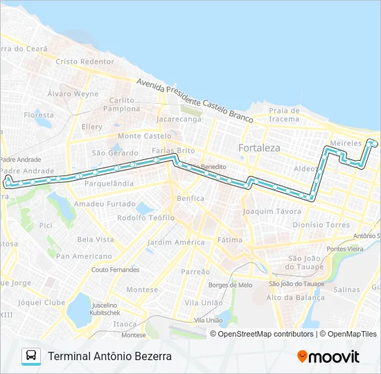 079 ANTÔNIO BEZERRA / BRT / NÁUTICO Bus Line Map