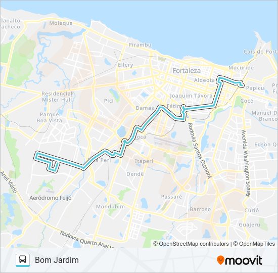 Mapa da linha 823 BOM JARDIM / MONTESE / ALDEOTA / PAPICU de ônibus