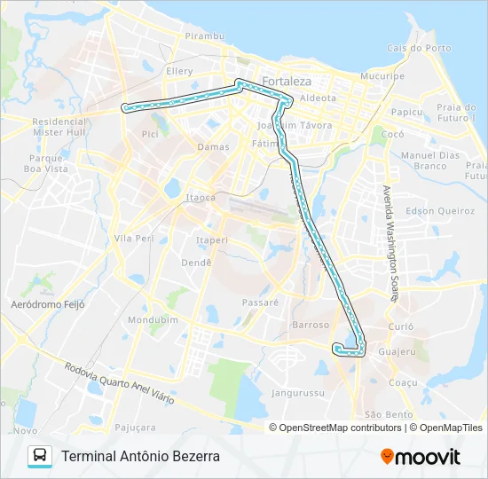 026 ANTÔNIO BEZERRA / BRT / MESSEJANA Bus Line Map