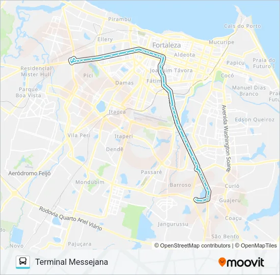 026 ANTÔNIO BEZERRA / BRT / MESSEJANA Bus Line Map