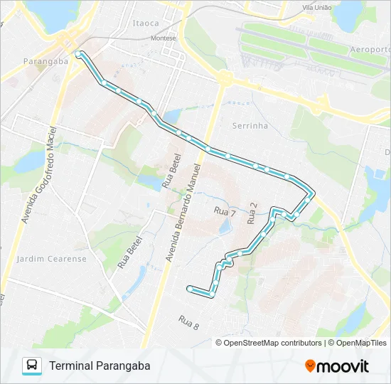 339 CONJUNTO VENEZA TROPICAL / MIRASOL I / PARANGABA Bus Line Map