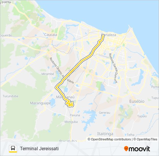 Mapa de 32601 CORUJÃO / JEREISSATI de autobús