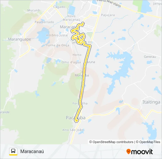 32502 PACATUBA / MARACANAÚ VIA SHOPPING Bus Line Map