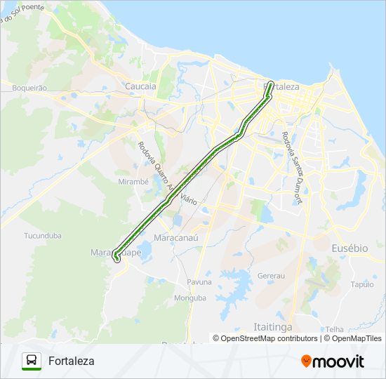 Mapa da linha 32306 MARANGUAPE / FORTALEZA de ônibus