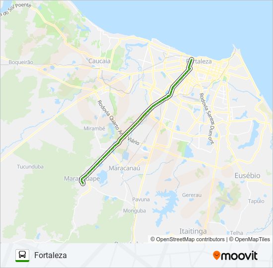 Mapa da linha 32306 MARANGUAPE / FORTALEZA de ônibus