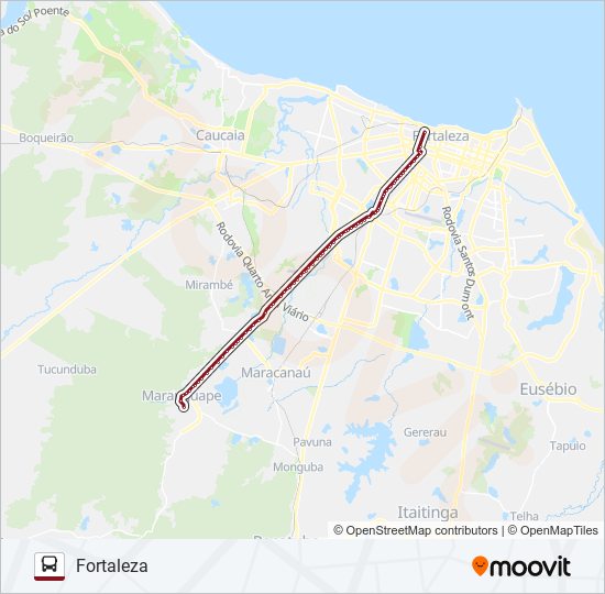 Mapa da linha 32306 MARANGUAPE / FORTALEZA de ônibus