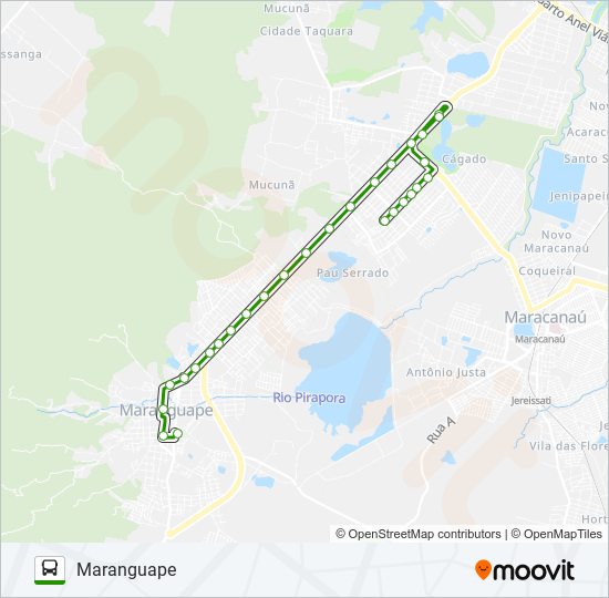 Mapa da linha 32505 MARANGUAPE / PARQUE LUZARDO VIANA de ônibus