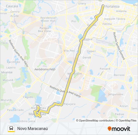 Mapa da linha 32201 CONJUNTO NOVO MARACANAÚ de ônibus