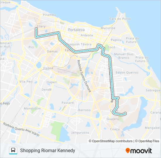 Mapa da linha 755 CURIÓ / RIOMAR KENNEDY de ônibus