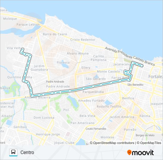 Mapa de 757 VILA VELHA / CENTRO de autobús