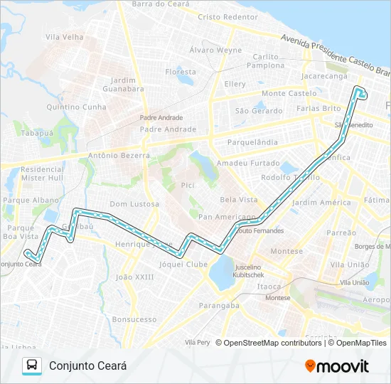 709 CONJUNTO CEARÁ / CENTRO Bus Line Map