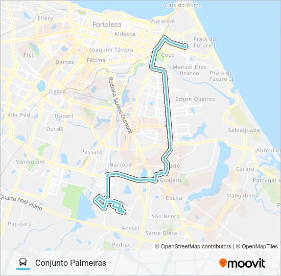 712 CONJUNTO PALMEIRAS / PAPICU Bus Line Map