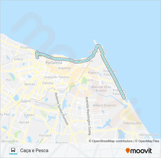 752 CAÇA E PESCA / CENTRO Bus Line Map