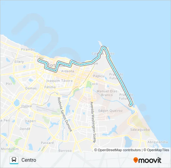 752 CAÇA E PESCA / CENTRO Bus Line Map