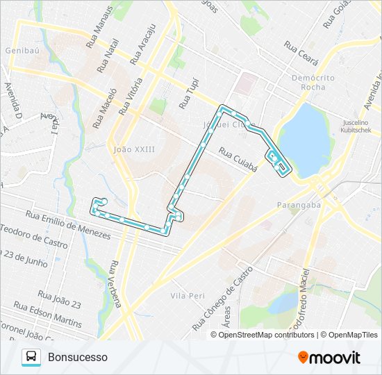 Mapa da linha 348 AV. LINEU MACHADO / LAGOA / SP2 de ônibus