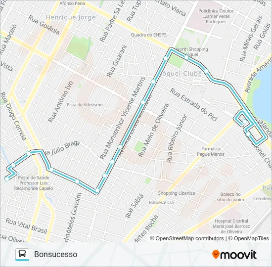 318 AV. LINEU MACHADO / LAGOA / SP1 Bus Line Map