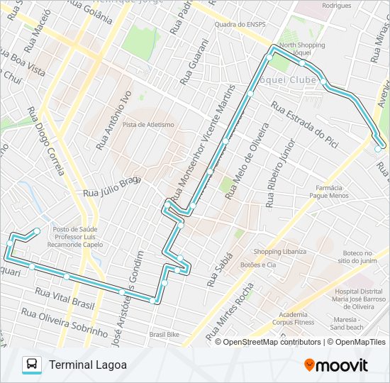 Mapa da linha 318 AV. LINEU MACHADO / LAGOA / SP1 de ônibus