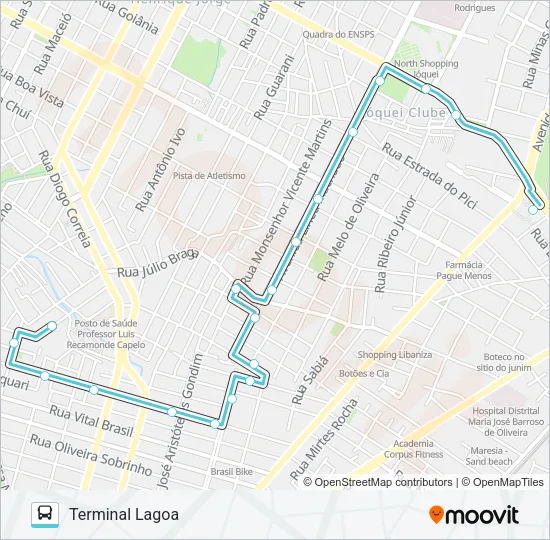 318 AV. LINEU MACHADO / LAGOA / SP1 Bus Line Map
