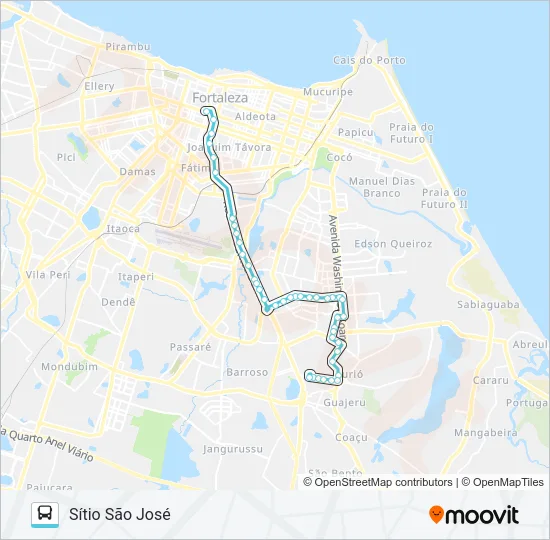 649 SÍTIO SÃO JOSÉ / CMR / CIDADE DOS FUNCIONÁRIOS / BRT / CENTRO Bus Line Map