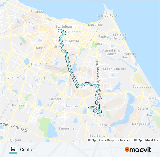 Mapa da linha 649 SÍTIO SÃO JOSÉ / CMR / CIDADE DOS FUNCIONÁRIOS / BRT / CENTRO de ônibus