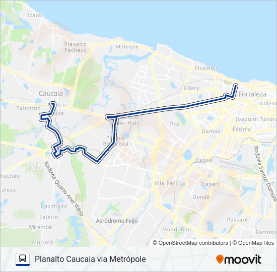 602 CORUJÃO / METRÓPOLE / PLANALTO CAUCAIA Bus Line Map