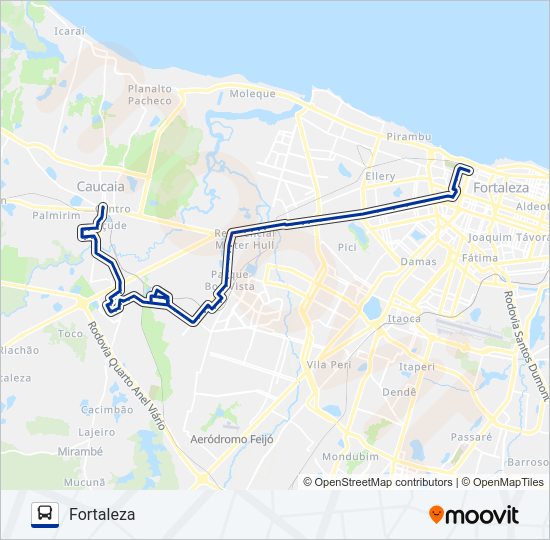 Mapa da linha 602 CORUJÃO / METRÓPOLE / PLANALTO CAUCAIA de ônibus