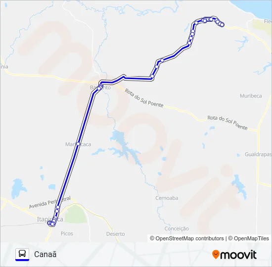 25109 CANAÃ / ITAPIPOCA Bus Line Map