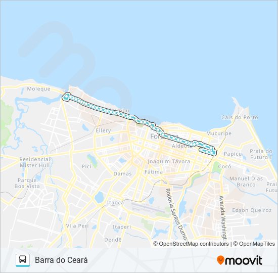 Mapa de 1201 LESTE-OESTE / SANTOS DUMONT / SP2 de autobús