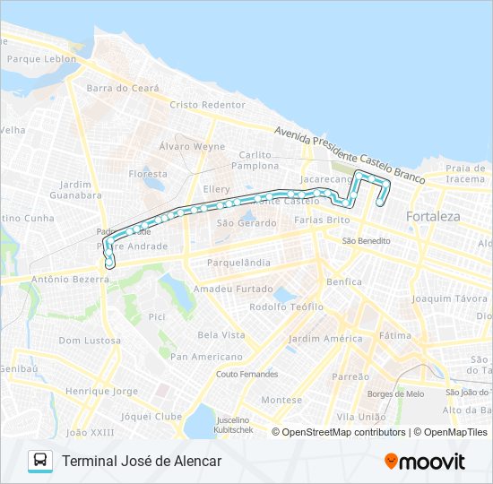 Mapa de 220 ANTÔNIO BEZERRA / SARGENTO HERMÍNIO / CENTRO de autobús