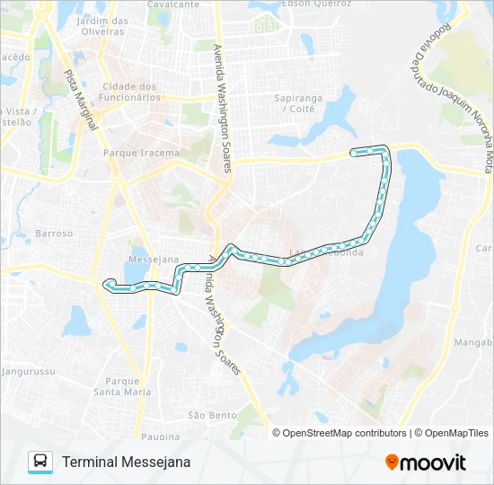 626 LAGOA REDONDA / ESQUERDA / MESSEJANA Bus Line Map