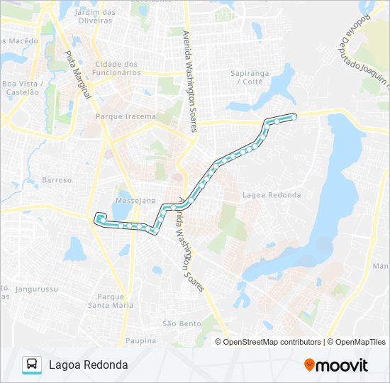 Mapa de 626 LAGOA REDONDA / ESQUERDA / MESSEJANA de autobús