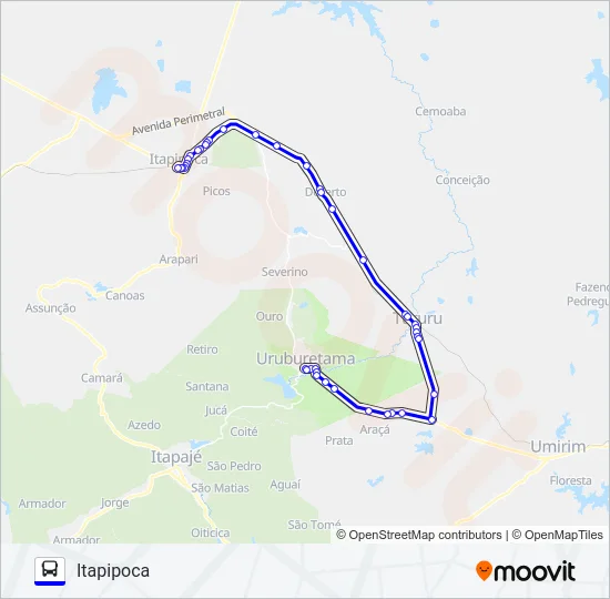 25103 URUBURETAMA / ITAPIPOCA Bus Line Map