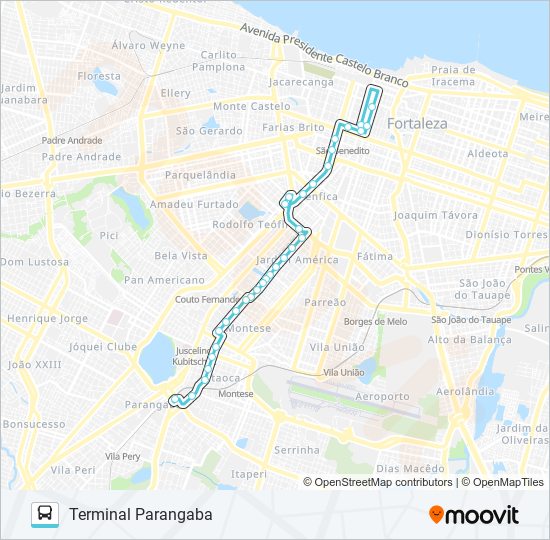 Mapa de 307 PARANGABA / ITAÓCA / CENTRO de autobús