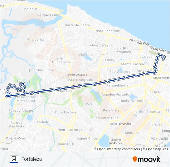 105 TABAPUÁ Bus Line Map