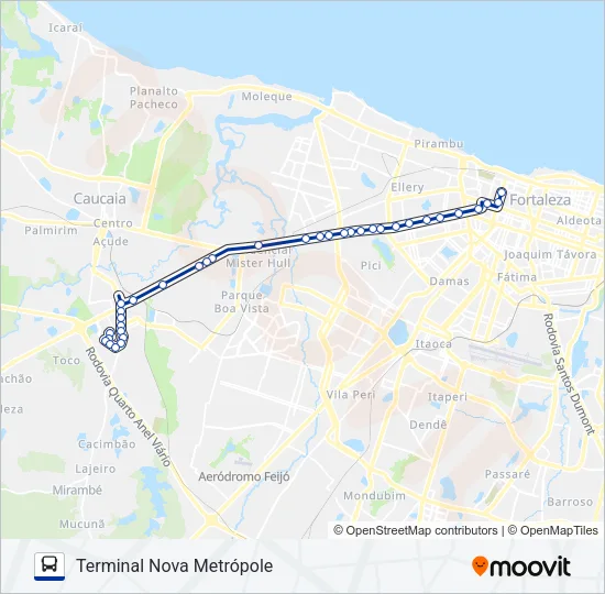 202 METRÓPOLE 2 Bus Line Map